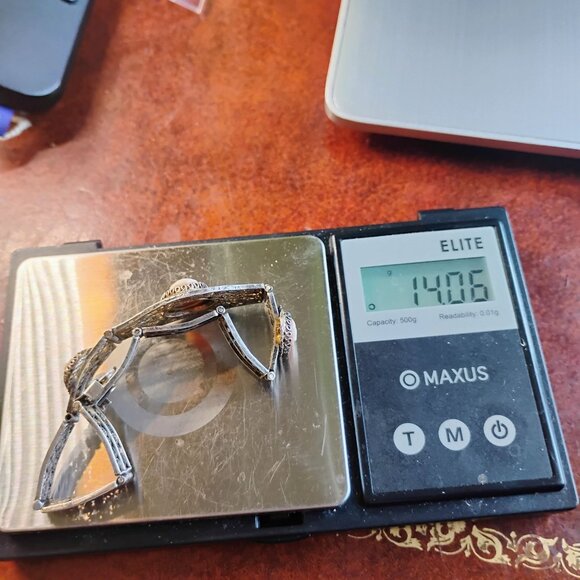 Antique Victorian 800 Silver Filigree Mother of Pearl MOP Cameo Bracelet - Picture 8 of 13